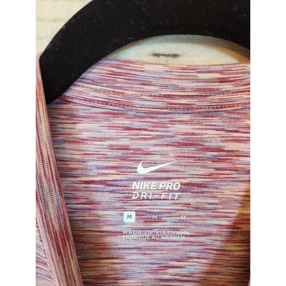 Nike‎ Pro Dri Fit Women's High Neck Sleeveless Crop Top Pink Purple Size M - Picture 3 of 6